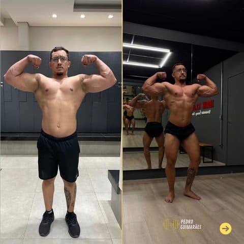 Antes e depois de aluno: ganho de massa muscular e definição
